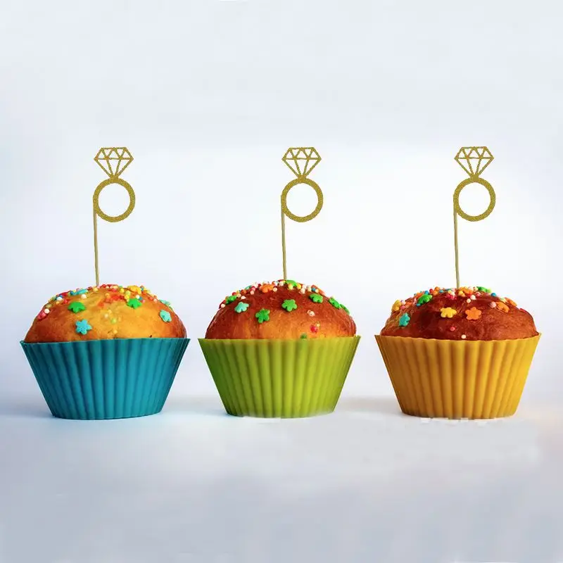 10 дюймов бриллиантовое кольцо топперы для кексов палочки свадьбы дня рождения