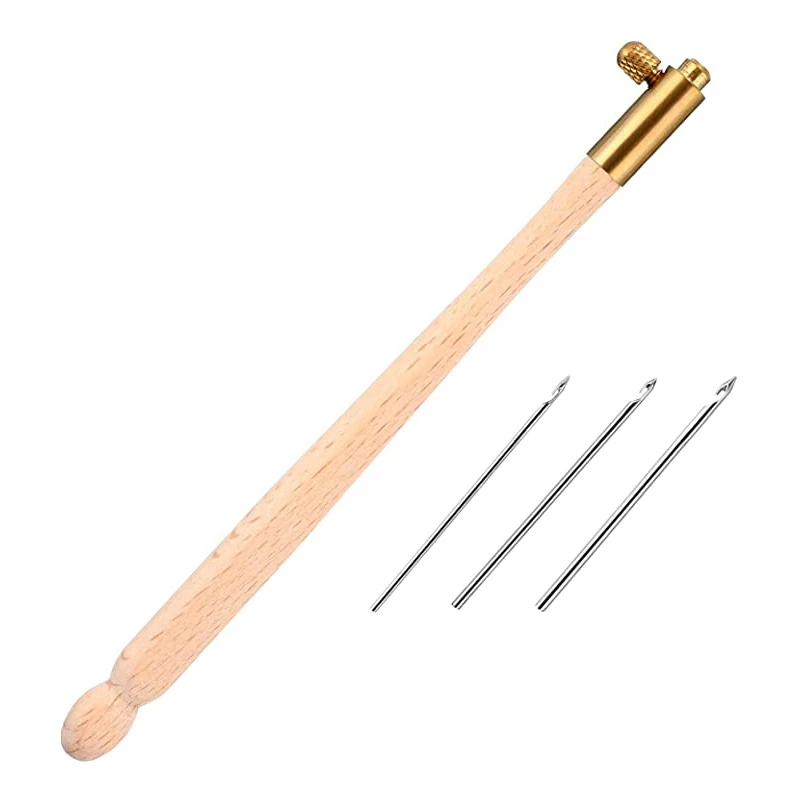 

Embroidery Punch Needle with 3 Needles Punch Pen Embroidery Cross Stitch Craft Kit French Crochet for Sewing Knitting