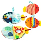 Обучающие игрушки для малышей, тканевая книга, ржавшая раскраска, Игрушки для раннего обучения для детей, малышей, маленькая рыба, моющаяся подвесная детская игрушка