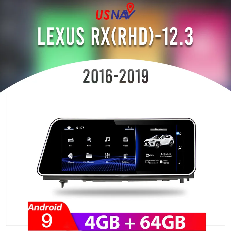

Автомобильное радио USNAV на платформе Android, для Lexus RX, RHD, 270, 350, 450, 2016- GPS, DVD-плеер, сенсорный экран, мультимедиа, стерео, аудио, IPS, BT, Wi-Fi