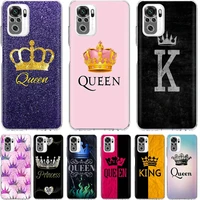 queen king crown silicone phone case for xiaomi redmi note 11 10 pro 10s 9s 8t 9 8 7 7a 8a 9a 9c k40 shell cover funda coque