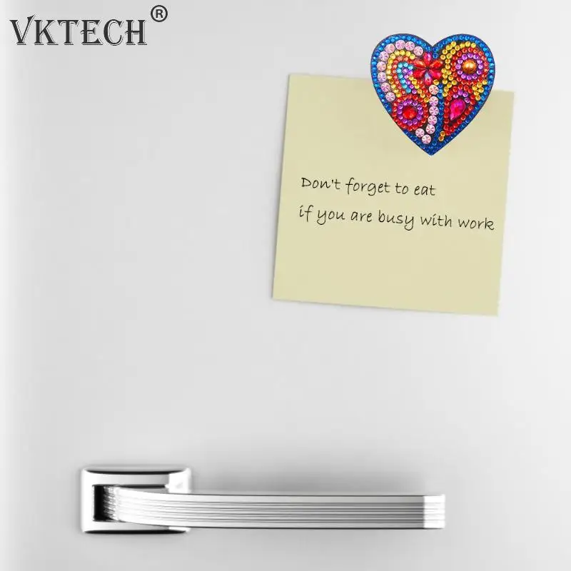 4 шт. алмазная картина сделай сам в форме сердца магнитная наклейка на