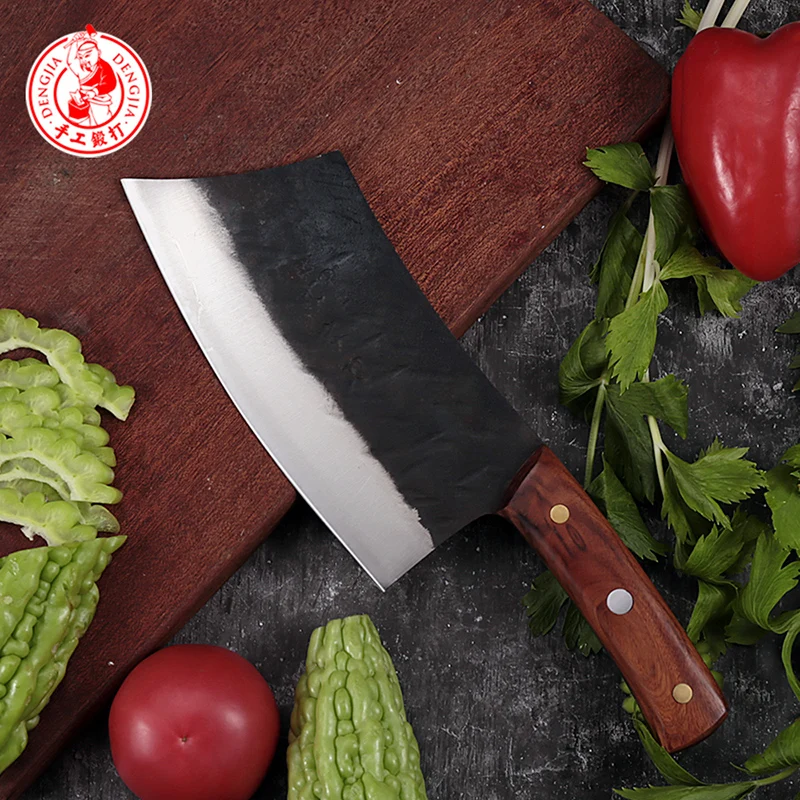 DENGJIA КИТАЙСКИЙ ручной работы кухонный нож из углеродной стали овощные ножи и мясник нож для нарезки тонкая ручка ручной работы