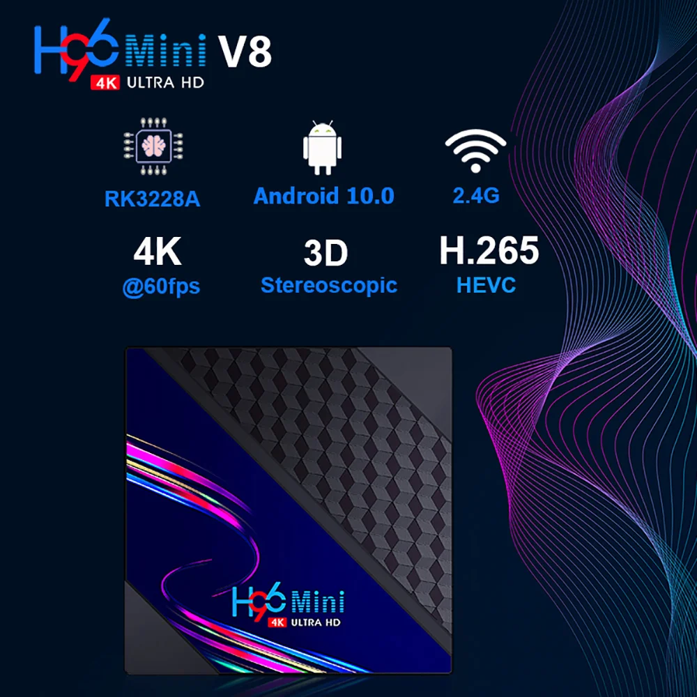 h96 mini v8 smart tv box android 10 2gb ram 16gb rom support 1080p 4k google play youtube h96mini smart android tvmedia player free global shipping