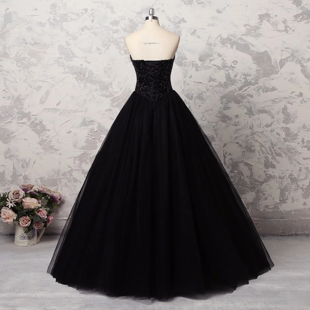Винтажное милое черное платье Quinceanera 16 официальное Тюлевое до пола маскарадное