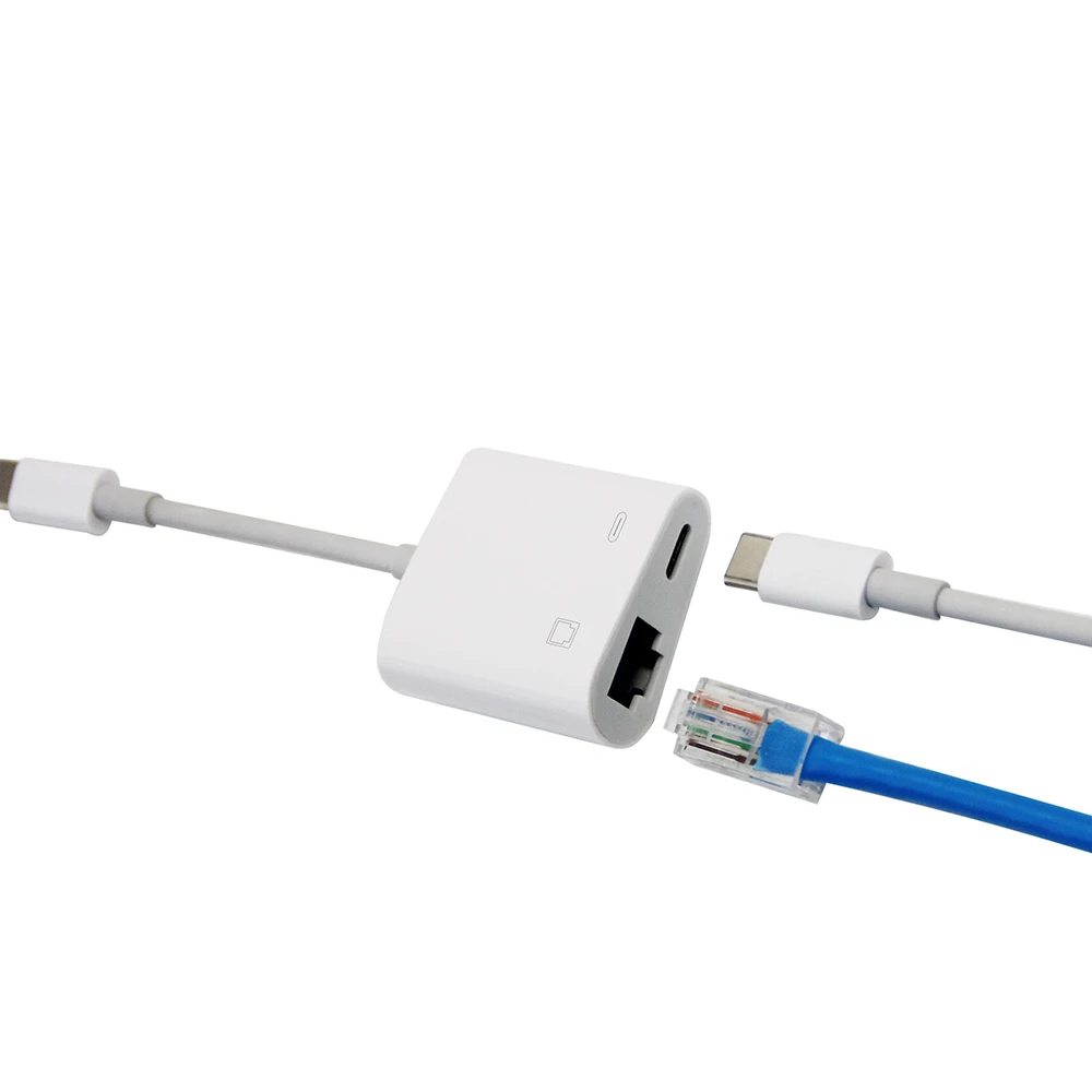 OTG Ethernet USB Adapter For C to RJ45 LAN Wired Network 100mbs Converter for type c port mobile phone | Мобильные телефоны и