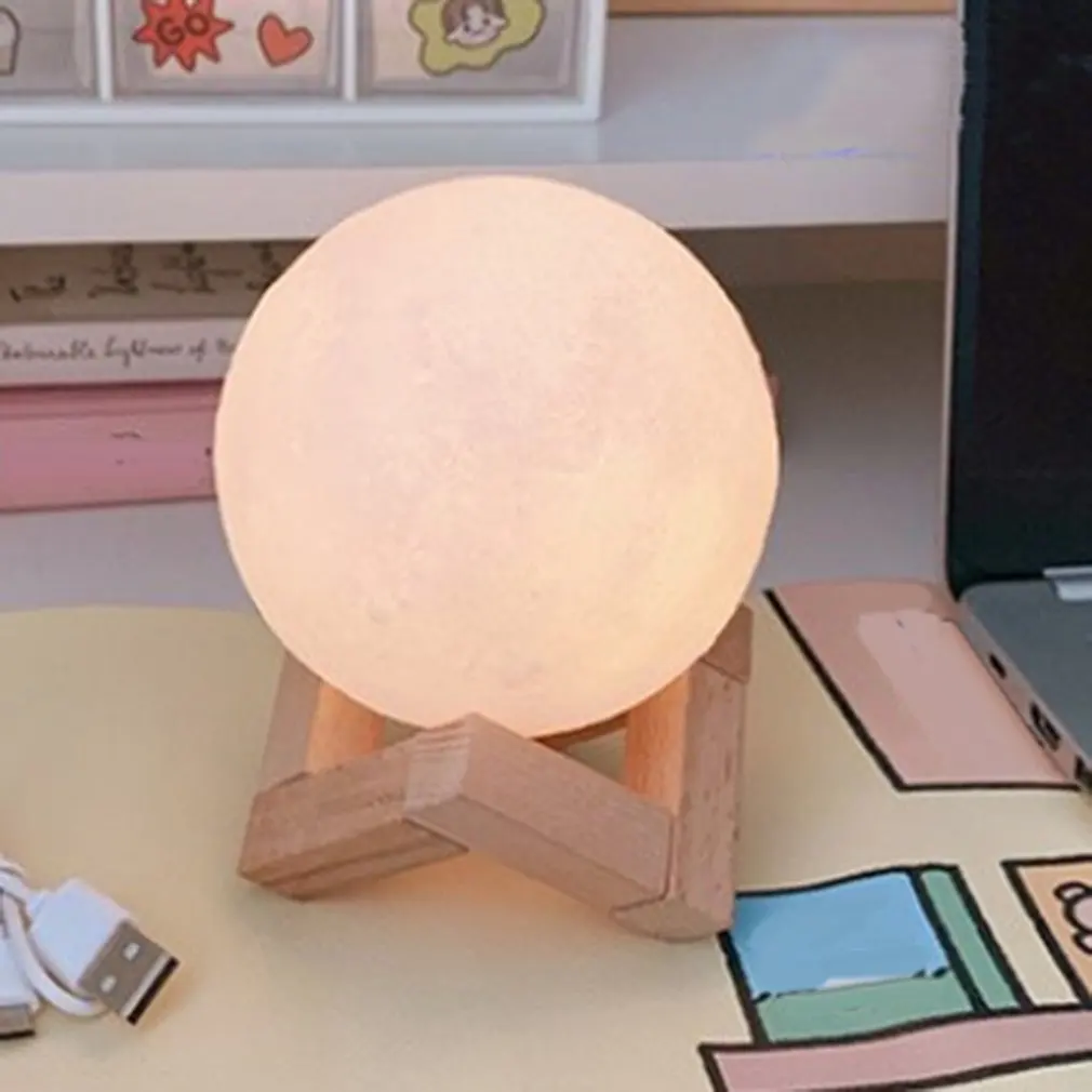 home furnishings moon night light 8cm with stand electronic model bedroom dormitory light decoration kindergarten lamp free global shipping