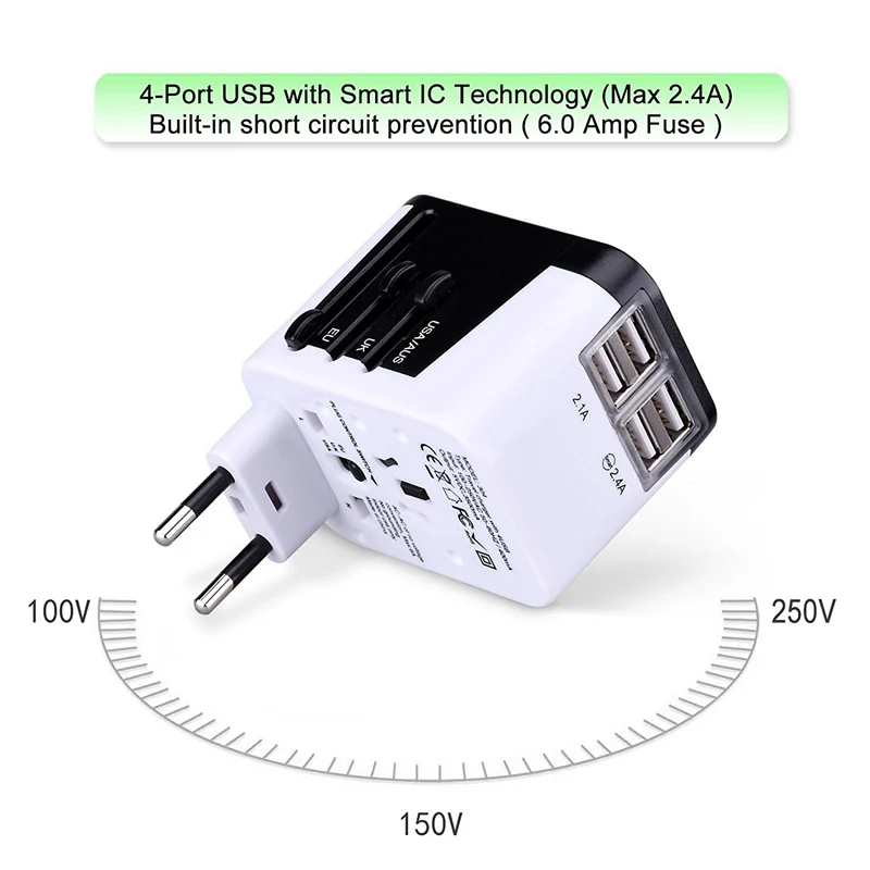 Дорожный адаптер Международный питания для европейской вилки настенное