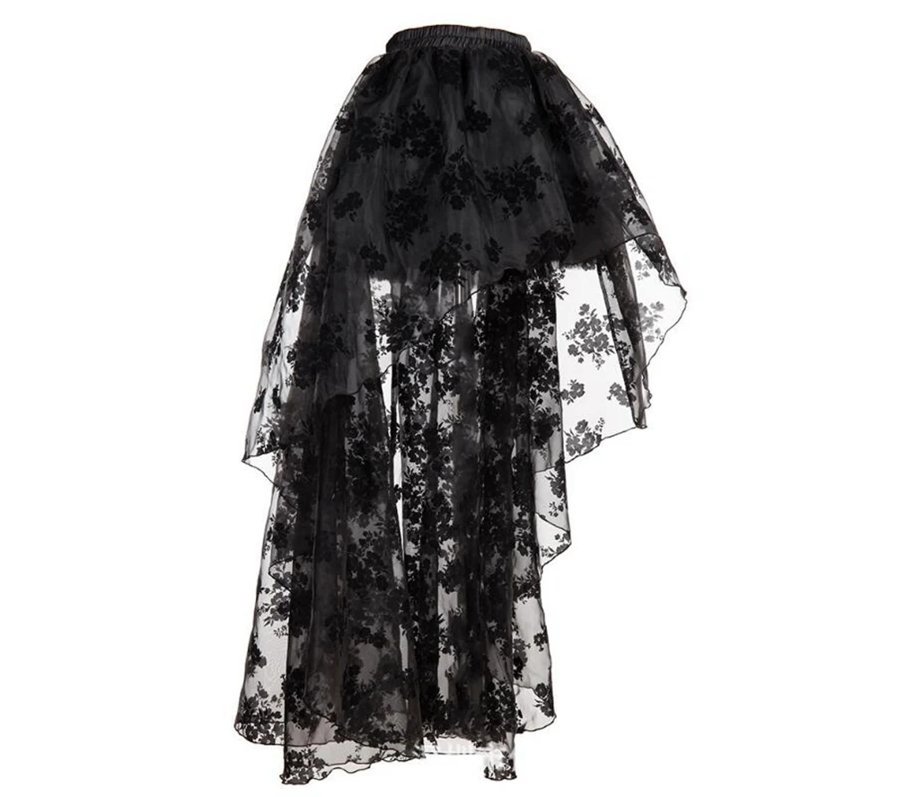 Женские эластичные юбки в стиле стимпанк тюлевые сетчатые кружевные готические