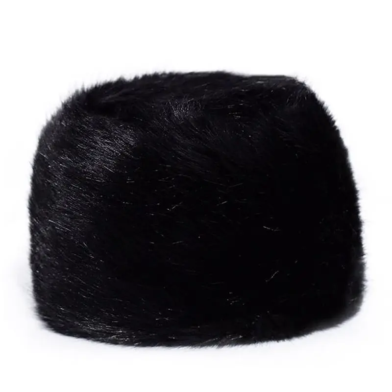 Меховая шапка зимняя теплая Женская однотонная элегантная мягкая пушистая из