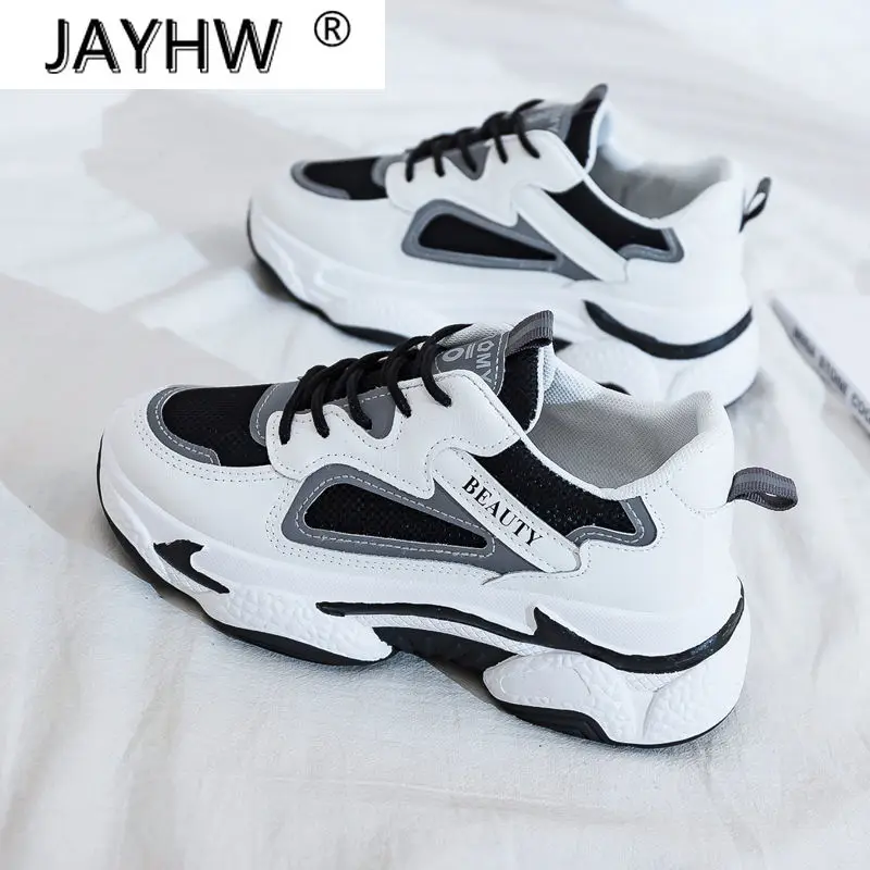 

Woman's All Seasons Leather Mesh Casual Shoes Walking Running Trainers Women Four Seasons Office Platform Sneakers Comfortable