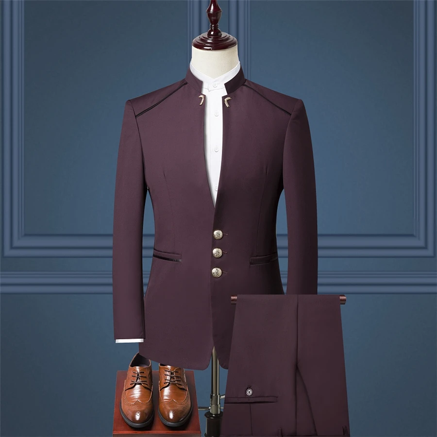 

Classic Men Suit 3piece Sets Fashion Business Banquet Men Dress Suits Asian Size S - 4XL Slim Fit Men Wedding Suits