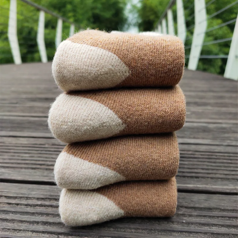 Мужские и женские мужские зимние утолщенные теплые махровые носки верблюжьего