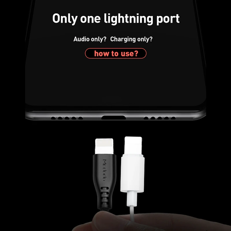 Mcdodo аудио Aux адаптер для iPhone 12 11 Pro Xs Max Xr X 8 7 наушники двойной lightning OTG 2A