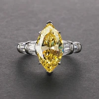 s925 sterling silver ring 6 karat simple marquise 814 sapphire gemstone ring wedding engagement ring