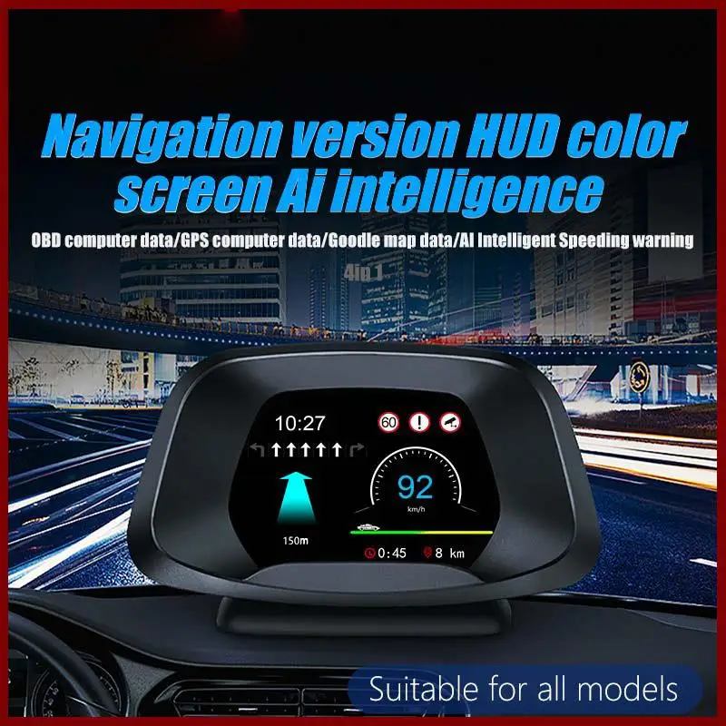 

P19 Универсальный Автомобильный Head Up Дисплей автомобиль 4 цифровой OBD2 GPS двойной Системы HUD Спидометр ускорение Тесты Аварийная сигнализация ...