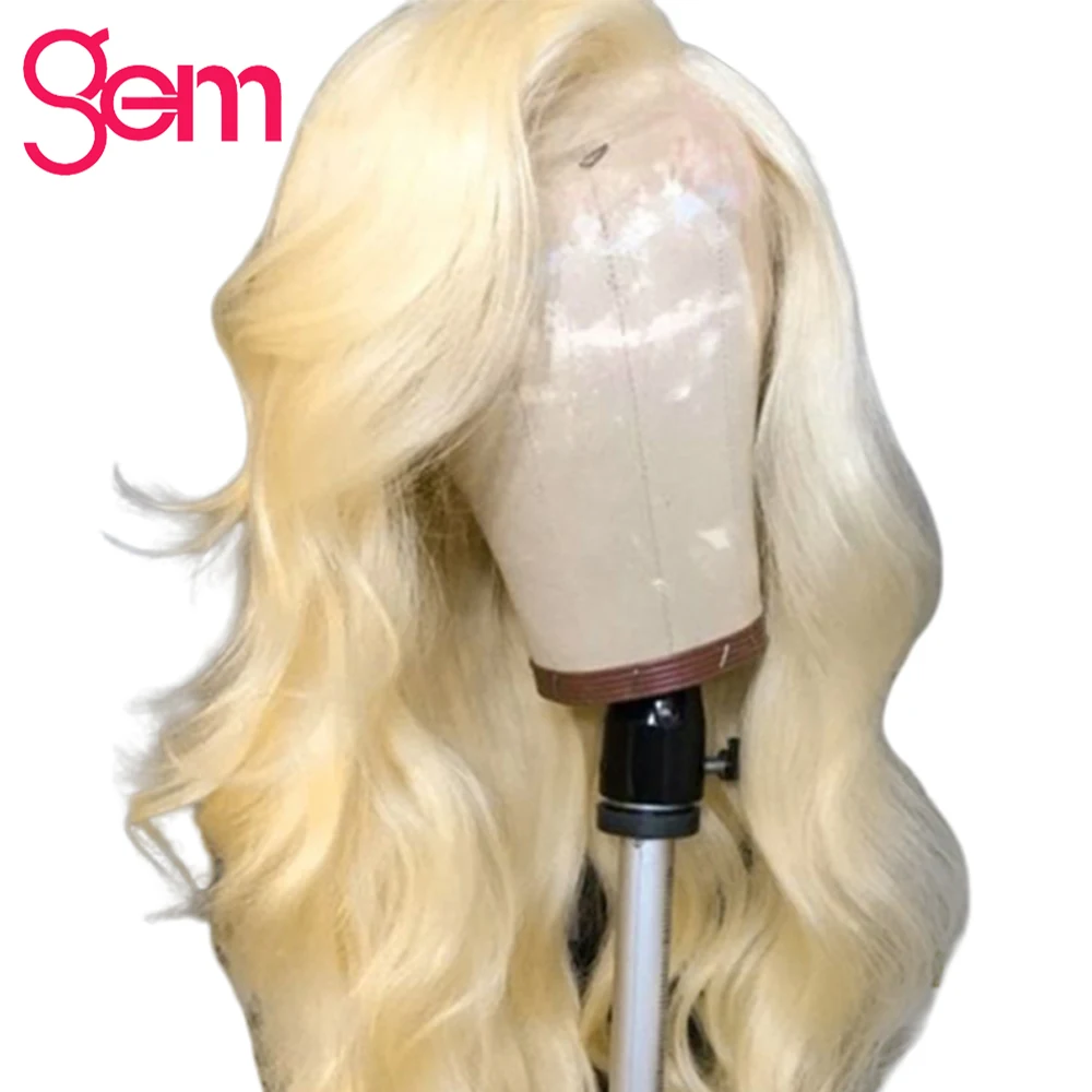 613 Блондин пучок s с фронтальным бразильским объемным волном Remy Blonde человеческие