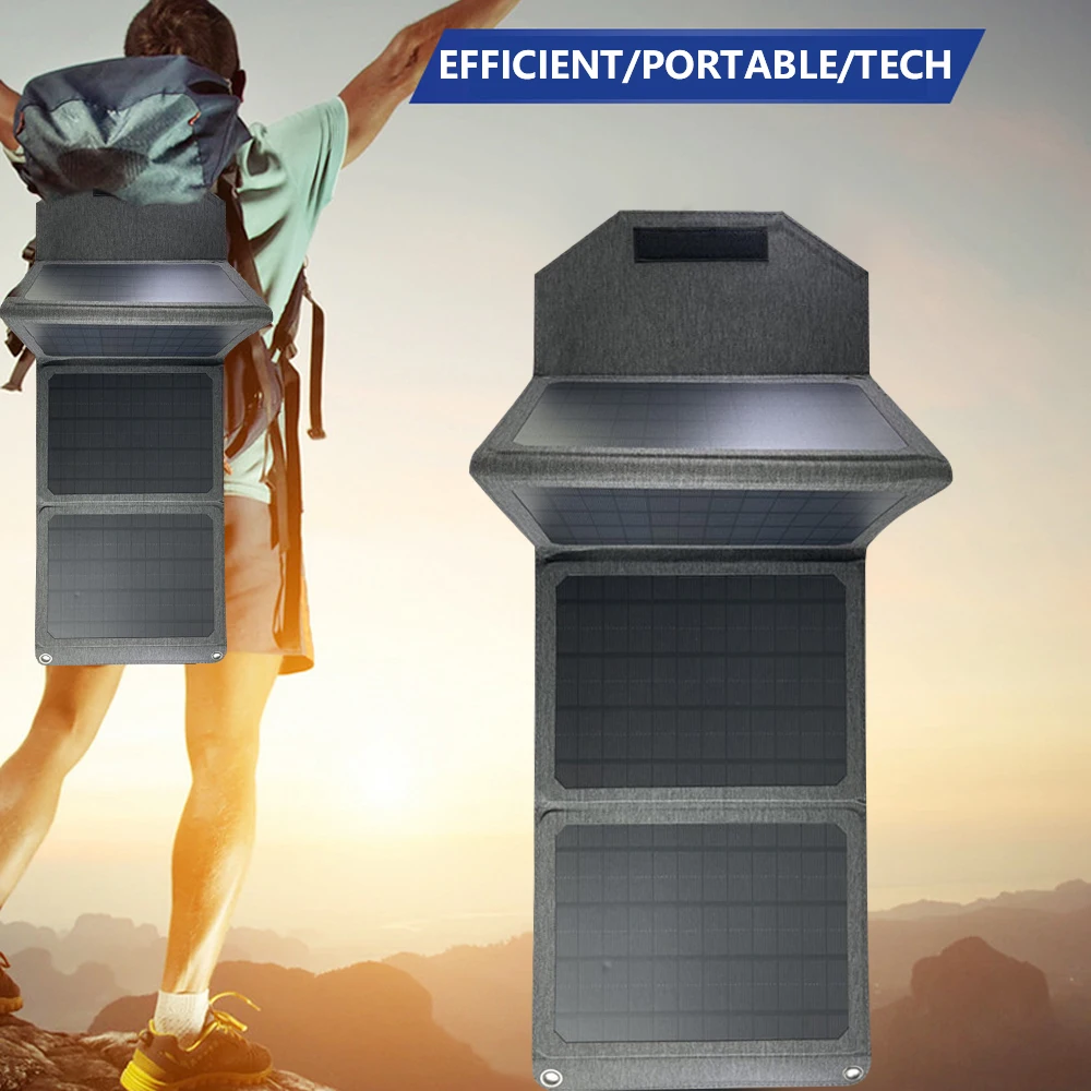

40W Solar Panels Portable Folding Foldable Waterproof Dual 12V/5V USB Solar Panel Charger Power Bank for iPad Smartphones