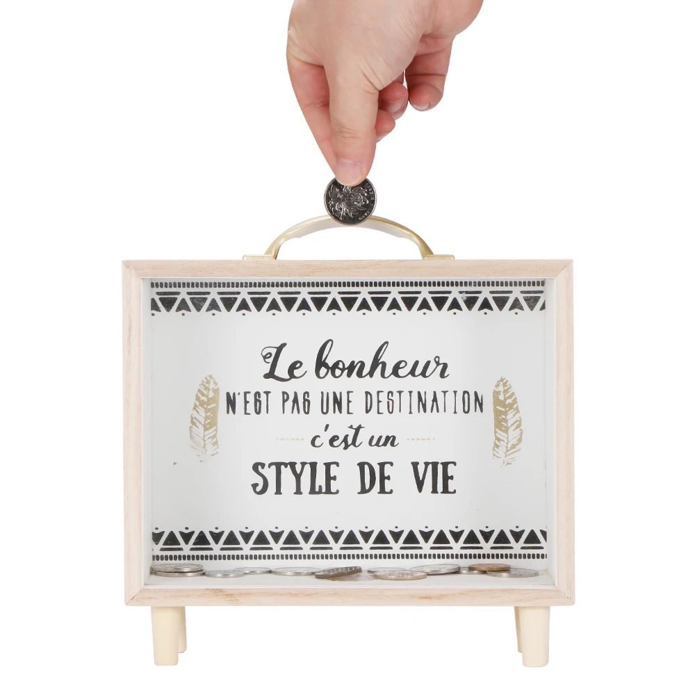 Копилка для монет из свежей древесины копилка денег украшение спальни