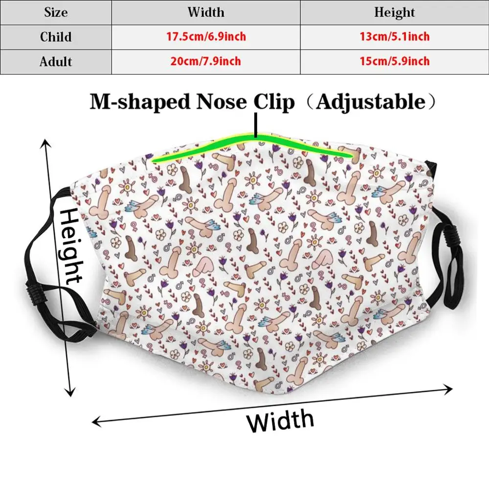 Моющаяся маска для пениса с рисунком и фильтром рта от пыли пенис взрослых