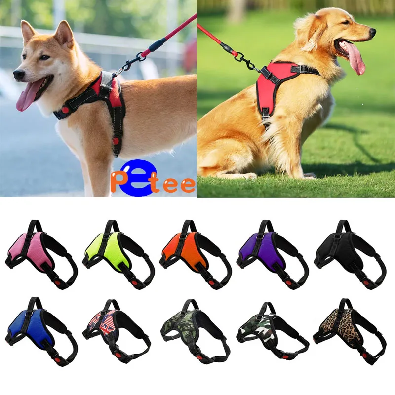 Регулируемая шлейка для собак и кошек светоотражающая дышащая маленьких больших