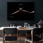 Картина маслом на холсте с изображением черного сексуального тела обнаженной женщины вина, постеры и принты в африканском стиле, Настенная картина для гостиной