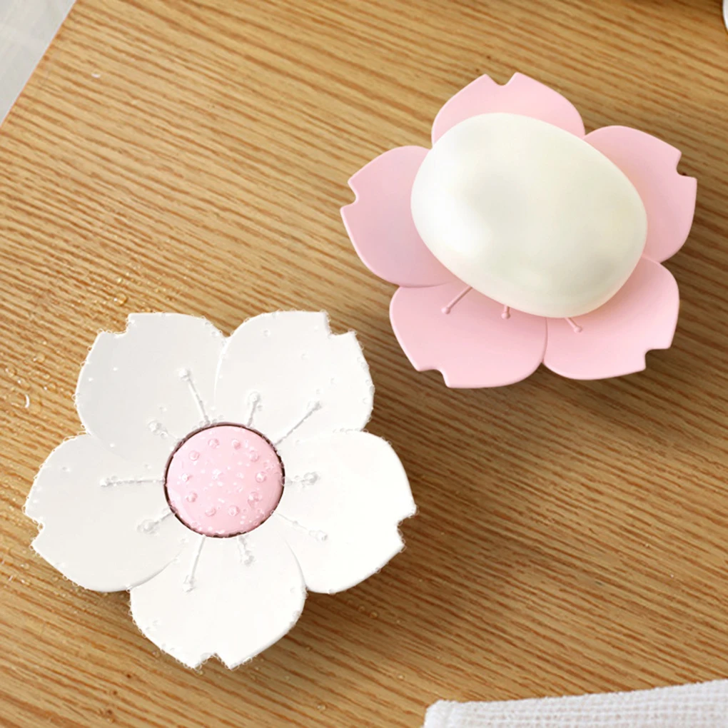 

Draining Cherry Blossom Soap Dish Soap Box Plate Flower Cherry Blossom Soap Plastic Box Holder