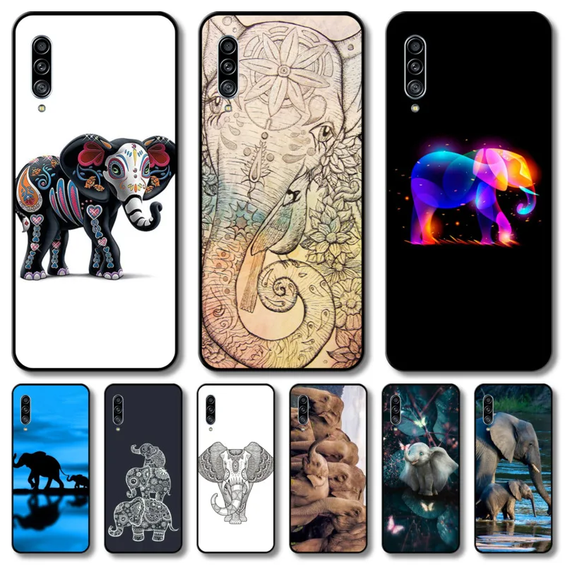 

Lovely elephant Phone Case For Samsung Galaxy A 12 51 52 21 71 70 42 32 10 80 90 E 5G S Black Shell Art Cell Cover