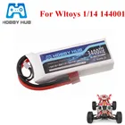 Литий-Полимерный Аккумулятор 7,4 В, 3400 мАч для Wltoys 114 144001, запасные части для радиоуправляемых машинок, лодок, аккумулятор 2s 7,4 В для Wltoys 144001