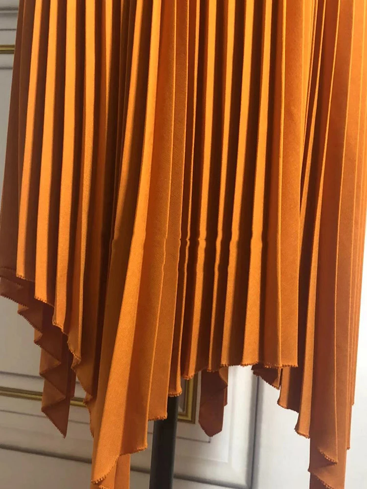 

Winter Ladies Velvet High Waist Pleated Skirt2021New Ladies' Irregular Elastic Waist Fashion All-match Party Big Pompon Skirt XL