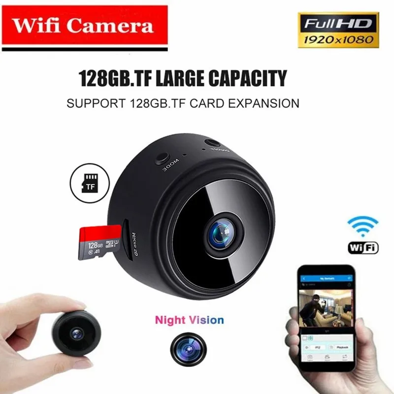 Мини-камера Wi-Fi A9 Full HD 1080p ночная версия микродиктофон беспроводные