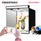 Yizhestudio 60 см светодиодный светильник для фотостудии с регулируемой яркостью, складной софтбокс-светильник, палатка с 4 цветами, фоны для фотостудии
