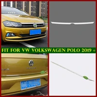exterior refit kit front engine around hood strip rear trunk tailgate door panel cover trim for vw volkswagen polo 2019 2022