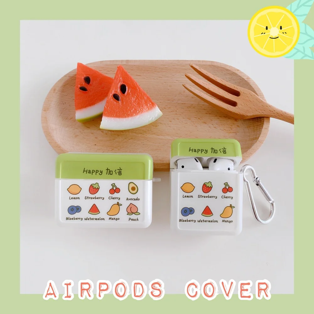 

Cartoon Fruit Case for AirPods 1 2 3 Pro Soft Silicone Wireless Headphone Earphone Protective Case Charging Box Cover