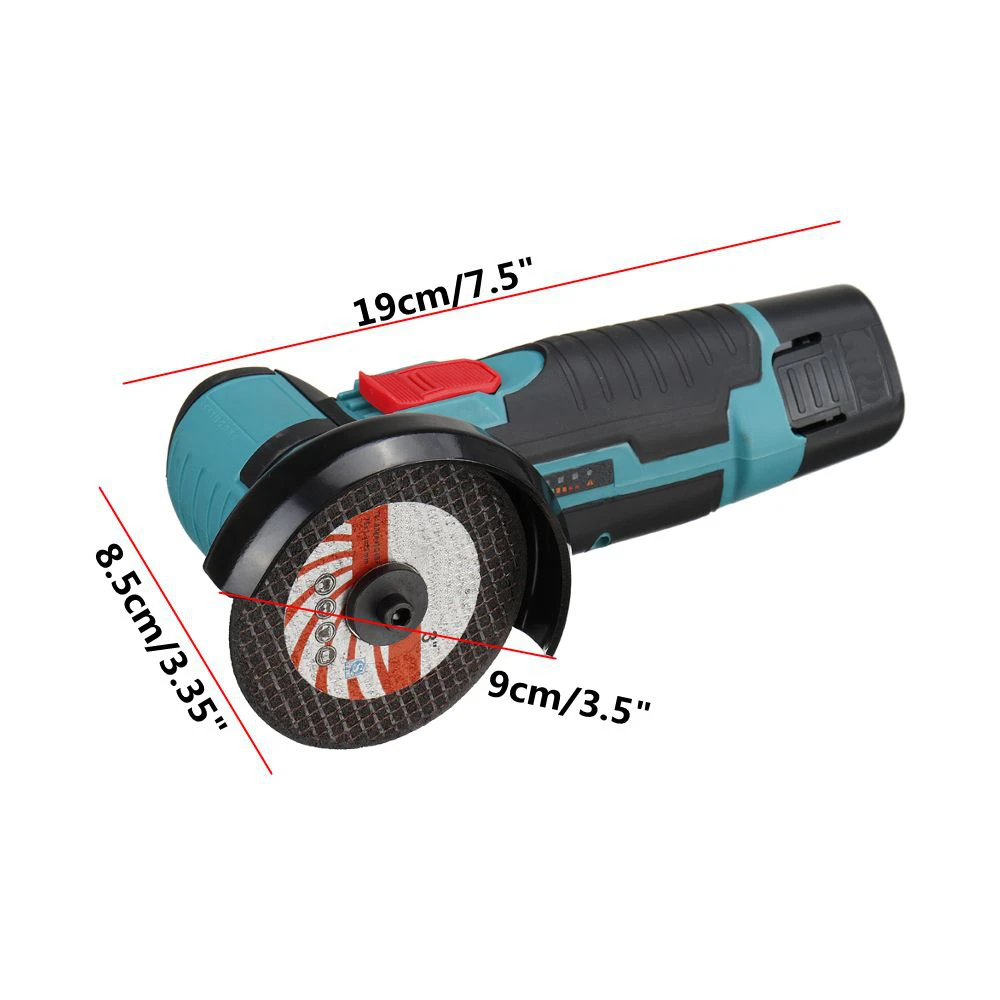 

12V 500W Brushless Angle Grinder Mini Cordless Angle Grinder with Two Batteries Polishing Machine Diamond Cutting Power Tool