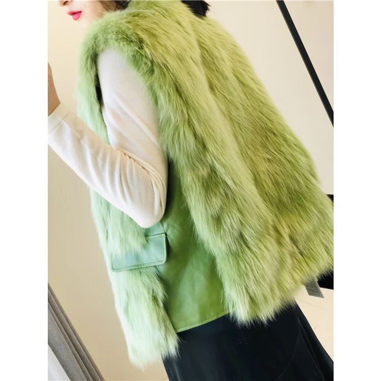 Специальная одежда цельный сшитый лисьим мехом жилет из овечьего меха куртка 2020