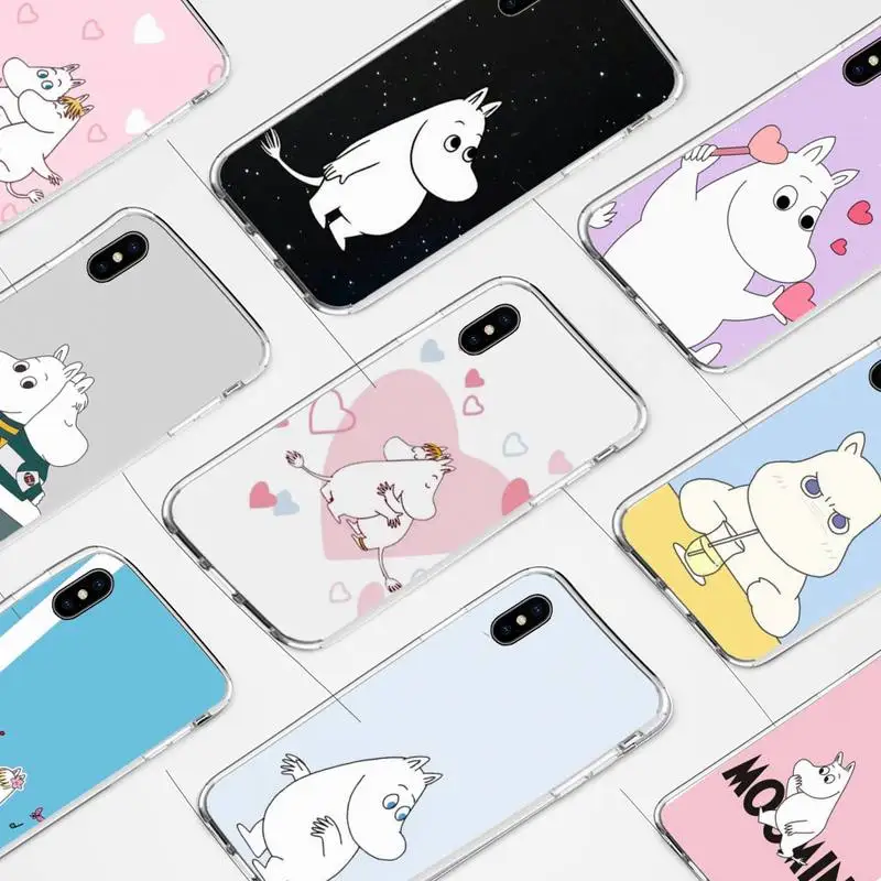

Moomintroll Cartoon Cute moomines Phone Case for iphone 6s 7 8plus xr xs max 11 12 pro max mini clear cover