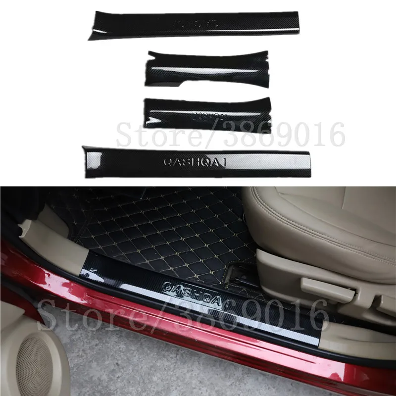 

For Nissan Qashqai Door Sill J10 Scuff Plate ABS Carbon fiber Door Sills Guard Car Styling Sticker 2007-2013