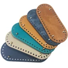 Нижняя часть для вязальной Сумки 21x9 см, лакированная искусственная овальная нижняя часть с отверстиями, кожаная нижняя часть для женской сумки