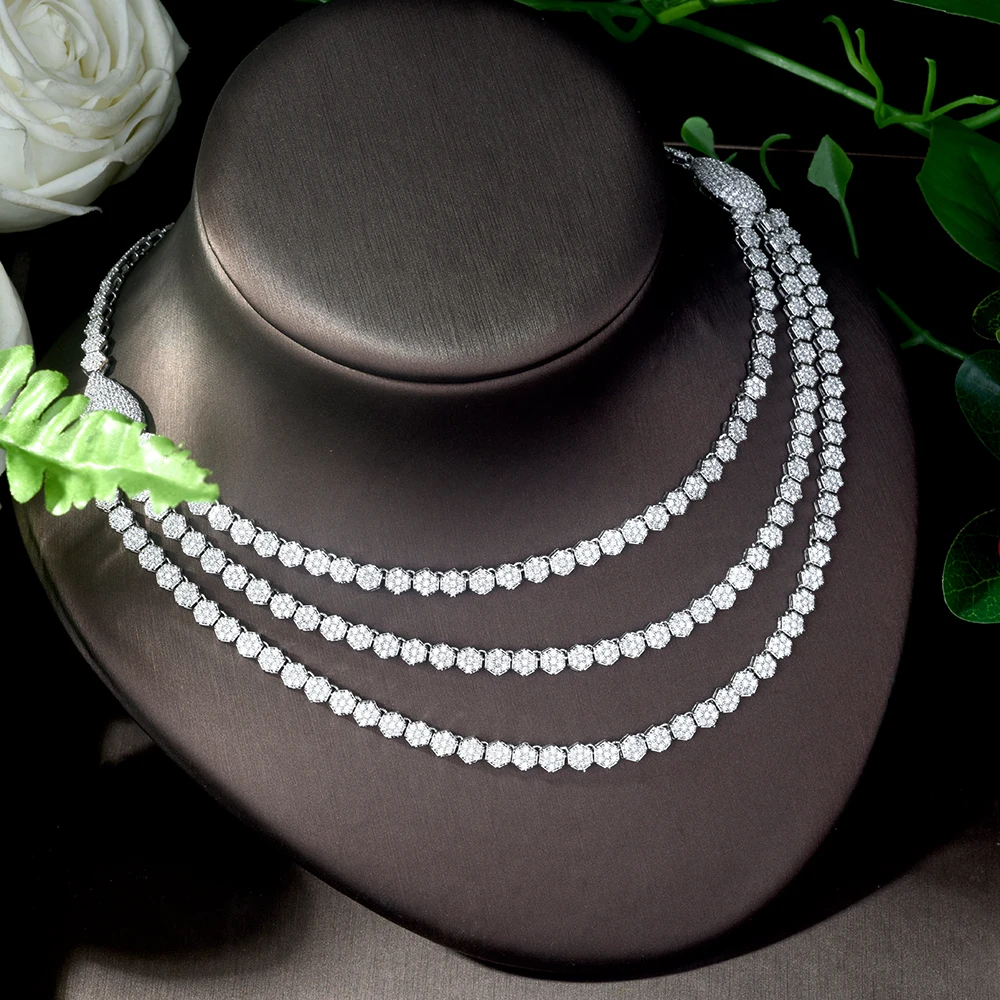 Модное роскошное ожерелье HIBRIDE Дубаи ювелирные изделия AAA CZ Свадебные Ювелирные