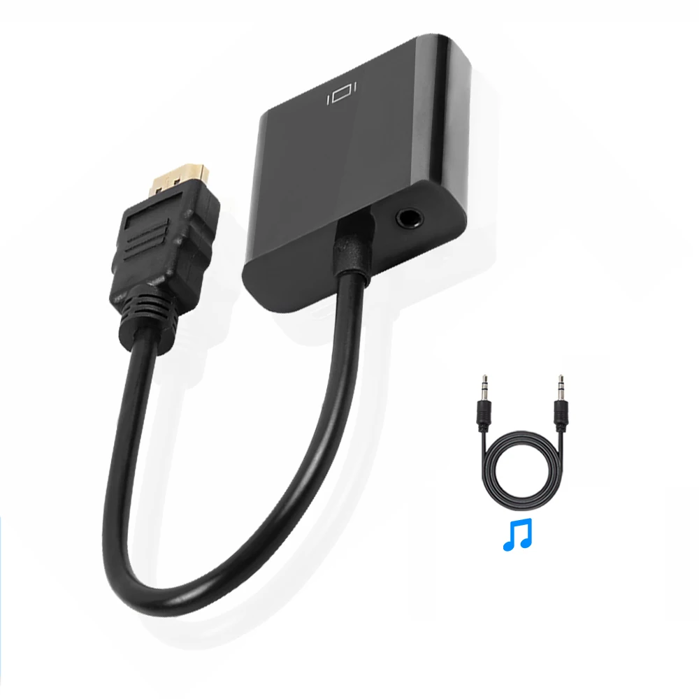 Audio But No Power HDMI к VGA адаптер Мужской к Famale конвертер для PS4 1080P HDMI-VGA адаптер с видео аудио кабель Разъем HDMI VGA для ПК ТВ коробка - Цвет: Audio But No Power