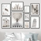 Римский фонтан Треви, Миланский собор, плащ, настенное искусство, холст, живопись, скандинавские плакаты и принты, настенные картины для декора гостиной
