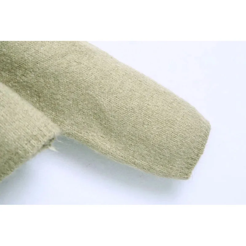 

Women Fashion Chic Green Button-up Cropped Cardigans Female O-Neck Short Sweater Coat Casual Girls Tops