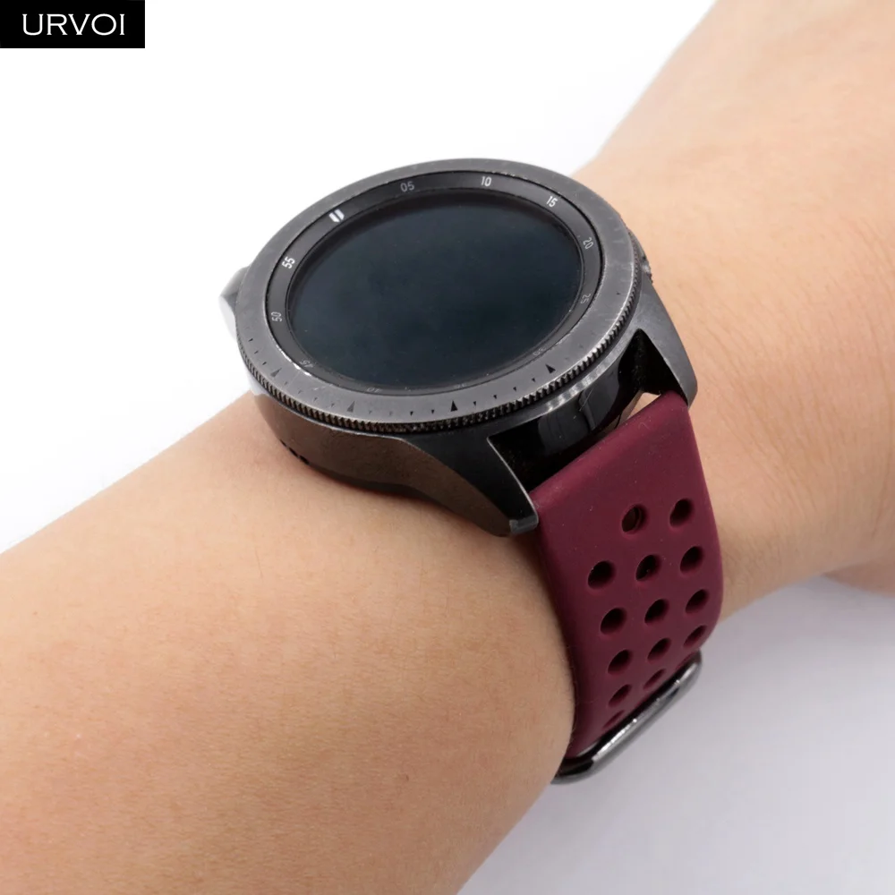URVOI силиконовой лентой для Galaxy Watch Active/42/46 мм шестерни ремешок для спортивных часов для HUAWEI GT быстроразъемные контакты мягкий сменный 20/22 мм
