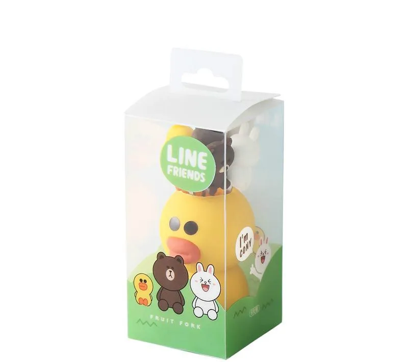 

6pcs/set Fruit Fork Cute Cartoon Duck Rabbit Stainless Steel Fork Kids Cake Dessert Forks Party Kitchen Tableware Decoration