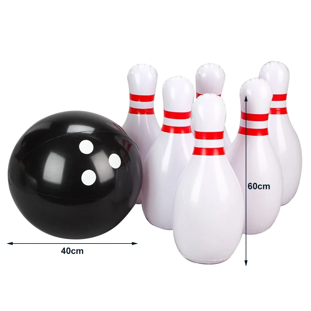 2021 New Novelty Place Giant Inflatable Bowling Set for Kids Outdoor Lawn Yard Game Ball 24 inch tall pins 16 inch wide ball