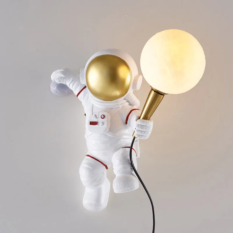 Modern Creative Table Lamps For Astronaut Bedroom Character Boys And Girls Bedside Art Deco Led Resin Wall Lamp | Освещение