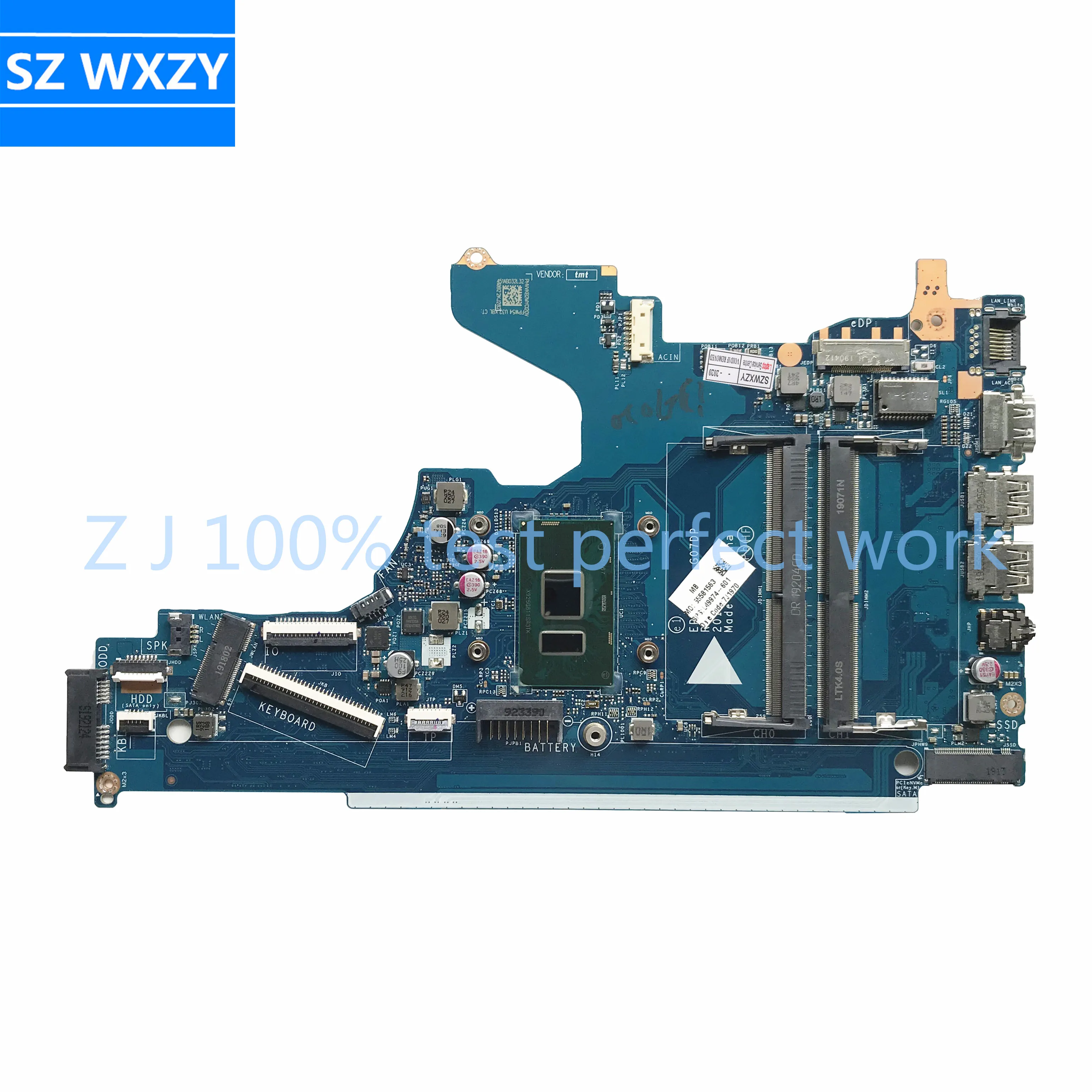 Оригинальная материнская плата для ноутбука HP 15 DA с SR3TK (Intel Core i3 7020U) EPK50 LA G07DP DDR4 MB