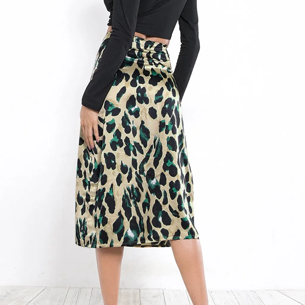 

Home&Nest Fashion Womens Sexy Leopard Printed Wrap Hip Skirt Casual Straight Mid-Calf Skirt Party Skirts Women's Skirts New