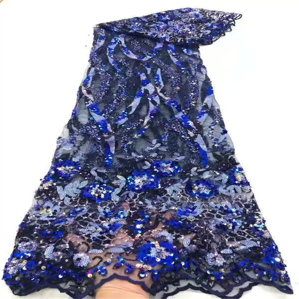 

Soso African Sequins Lace Fabric High Quality Lace Nigerian French Lace Fabric For Party Embroidery Sewing